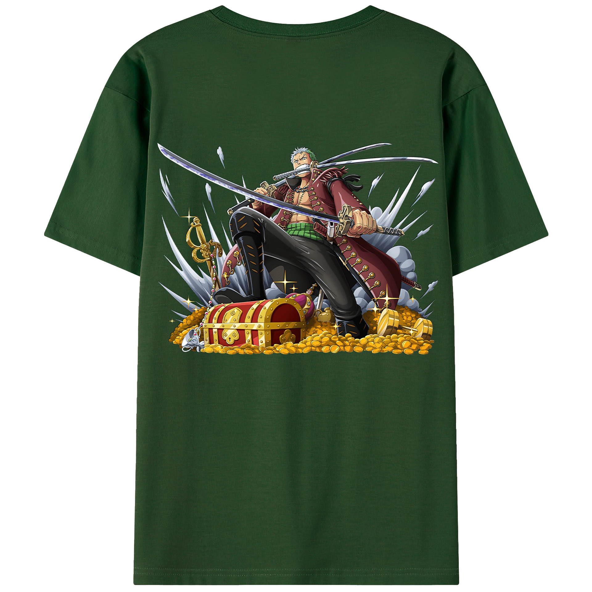 ワンピース ロロノア・ゾロ ONE PIECE Roronoa Zoro 綿100％半袖Tシャツ（背面プリント）